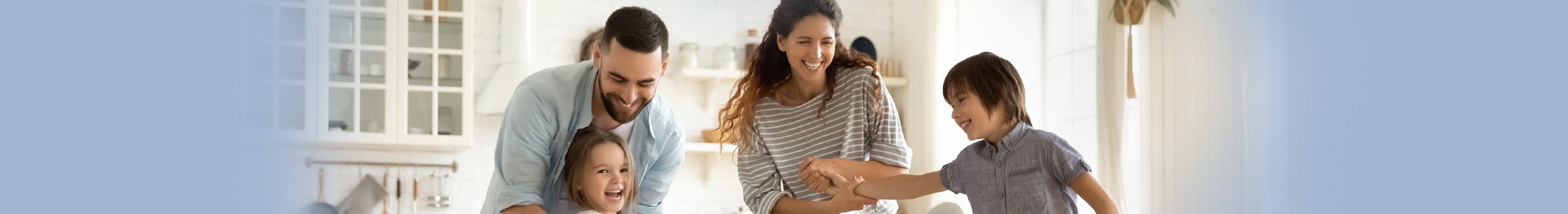 Family laughing together